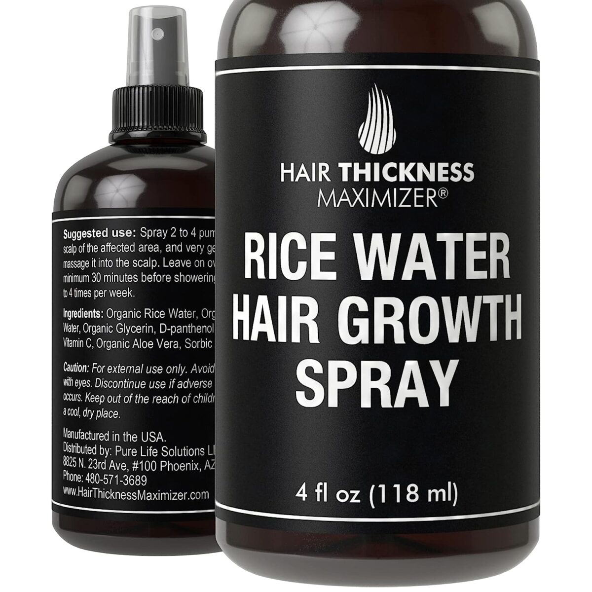 Rice Water For Hair Growth Spray. Vegan Hair Thickening Moisturizing, Hydrating Volumizer Sprays For Men, Women – Vitamin B, C, Aloe Vera. Leave In Fermented Mist For Dry, Frizzy, Weak Hair. Unscented